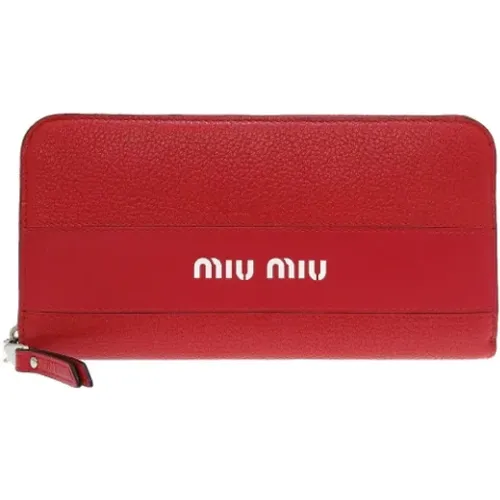 Pre-owned Leather wallets , female, Sizes: ONE SIZE - Miu Miu Pre-owned - Modalova