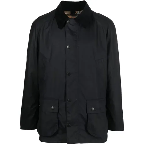 Navy Wax Coated Jacket , male, Sizes: XL, M - Barbour - Modalova