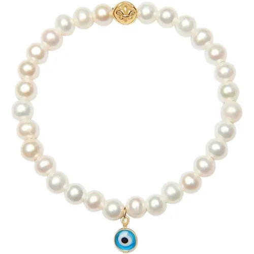 Blauer Evil Eye Charm Armband , Damen, Größe: XS - Nialaya - Modalova