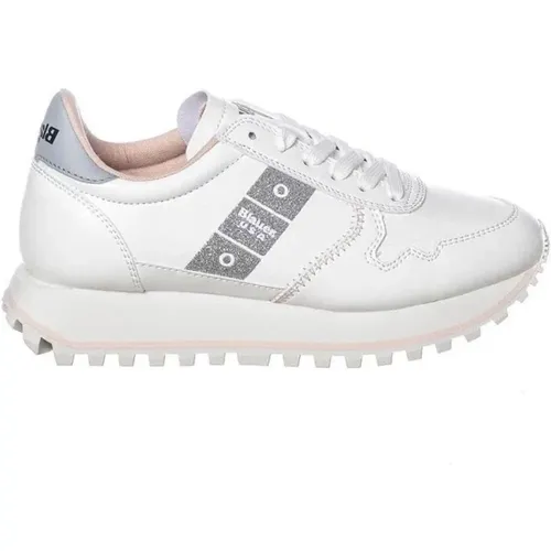 Weiße Synthetische Sneakers für Damen , Damen, Größe: 41 EU - Blauer - Modalova