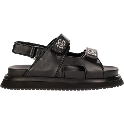 Leather Sandals , male, Sizes: 8 UK - Dolce & Gabbana - Modalova