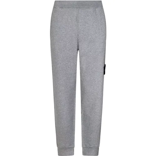 Grey Elasticated Trousers with Ribbed Bottom , male, Sizes: XL - Stone Island - Modalova