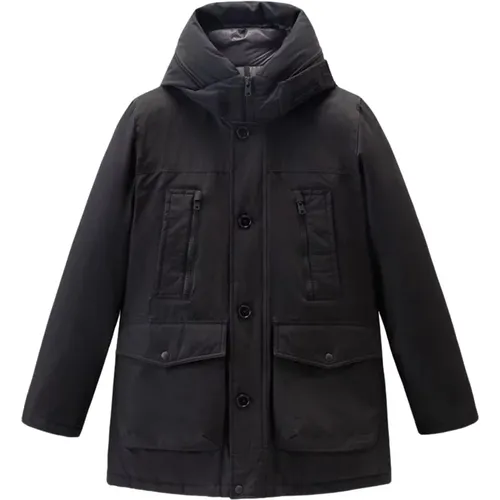 Arctic Parka Jacket - Straight Cut, Hood with Zip and Hidden Label Detail , male, Sizes: M, L - Woolrich - Modalova