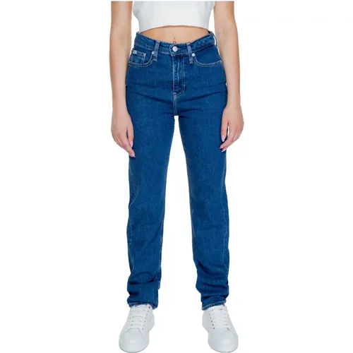 Blaue Einfache Damenjeans mit Reißverschluss , Damen, Größe: W32 L32 - Calvin Klein Jeans - Modalova