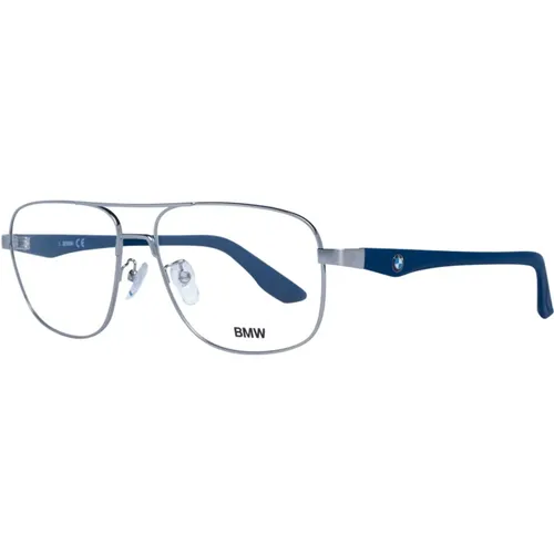 Silberne Rechteckige Optische Brillen , Herren, Größe: ONE Size - BMW - Modalova
