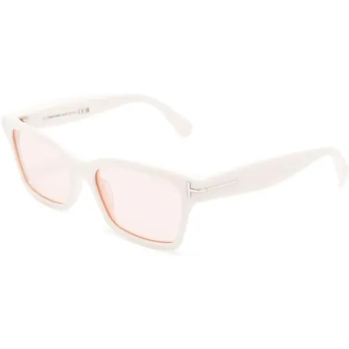 Weiße Sonnenbrille mit Original-Etui , unisex, Größe: 54 MM - Tom Ford - Modalova