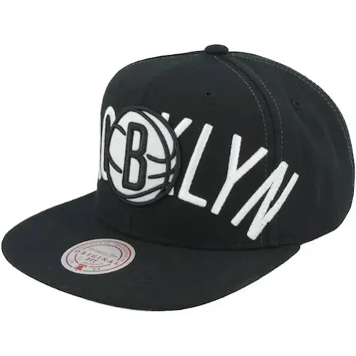 Schwarze Nets Snapback Kappe - Mitchell & Ness - Modalova