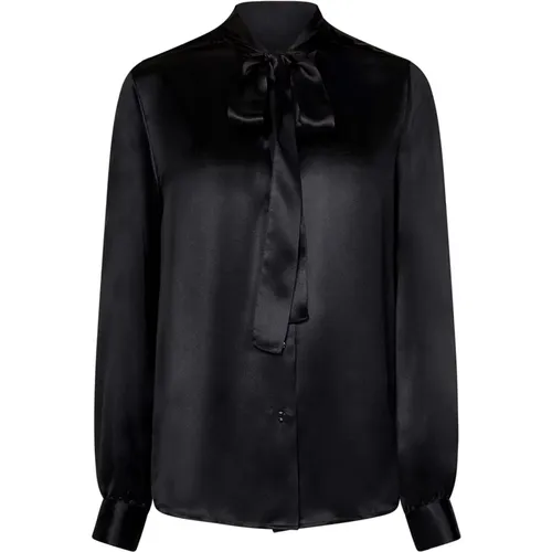 Silk Lavaliere Collar Shirt , female, Sizes: L, M - Tom Ford - Modalova