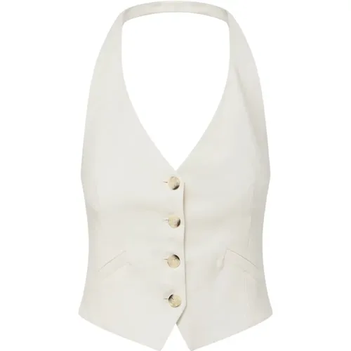 Chic Halter-Neck Stretch-Linen Vest , female, Sizes: S - Veronica Beard - Modalova