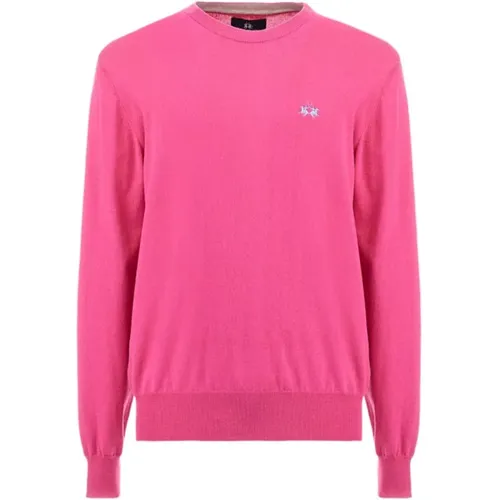 Herren Fuchsia Logo Pullover , Herren, Größe: L - LA MARTINA - Modalova