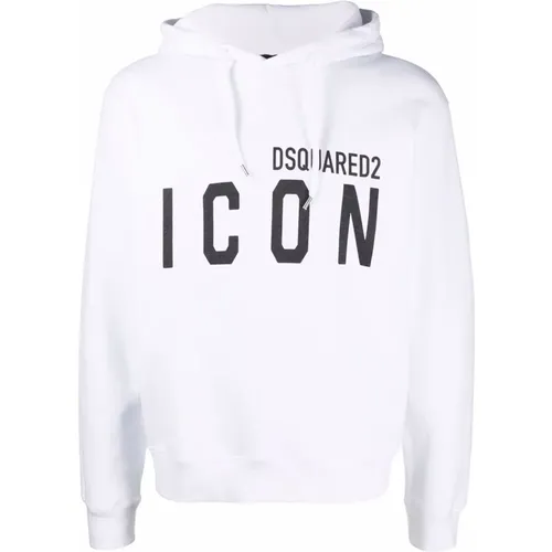 Logo Print Hoodie Sweater , male, Sizes: L, 2XL - Dsquared2 - Modalova