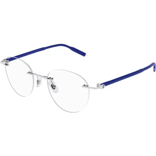 Sleek Silver Glasses Frames , unisex, Sizes: 49 MM - Montblanc - Modalova