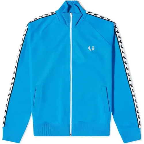 Authentic Taped Track Jacket Kingfisher , male, Sizes: L, XL - Fred Perry - Modalova