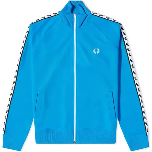 Authentic Taped Track Jacket Kingfisher , male, Sizes: M, L, XL - Fred Perry - Modalova