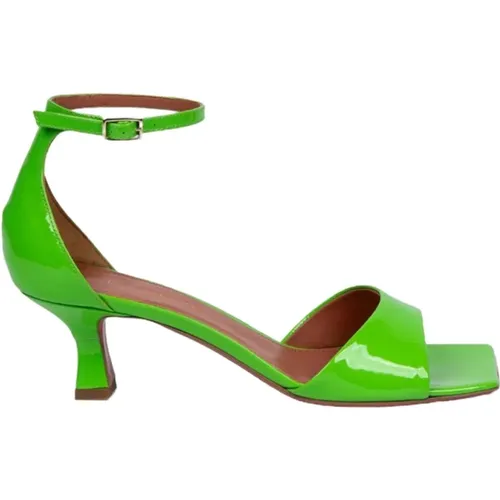 Grüne Lackleder Sandalen mit Knöchelriemen , Damen, Größe: 38 1/2 EU - Aldo Castagna - Modalova