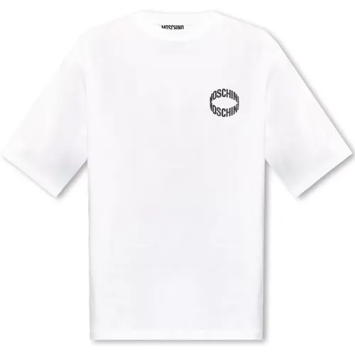 T-shirt with logo , male, Sizes: L, XL, S, M, XS - Moschino - Modalova