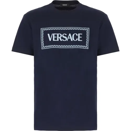 Casual Baumwoll T-Shirt , Herren, Größe: L - Versace - Modalova