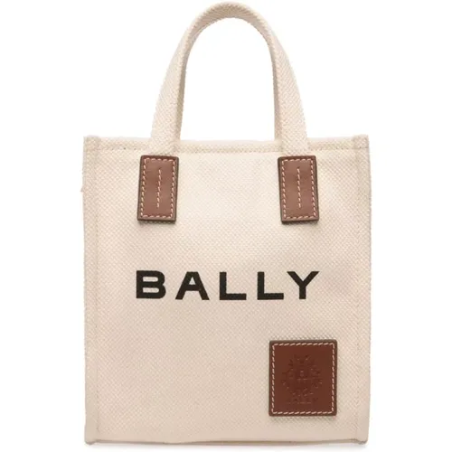 Canvas Logo Print Shoulder Bag , male, Sizes: ONE SIZE - Bally - Modalova