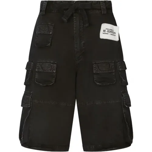 Smoky Cargo Denim Shorts , male, Sizes: S, L, M - Dolce & Gabbana - Modalova