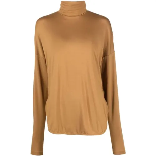 Brauner Casual Pullover mit langen Ärmeln , Damen, Größe: M - Eleventy - Modalova