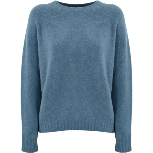 Blauer Alpaka Baumwollpullover , Damen, Größe: XS - Max Mara Weekend - Modalova