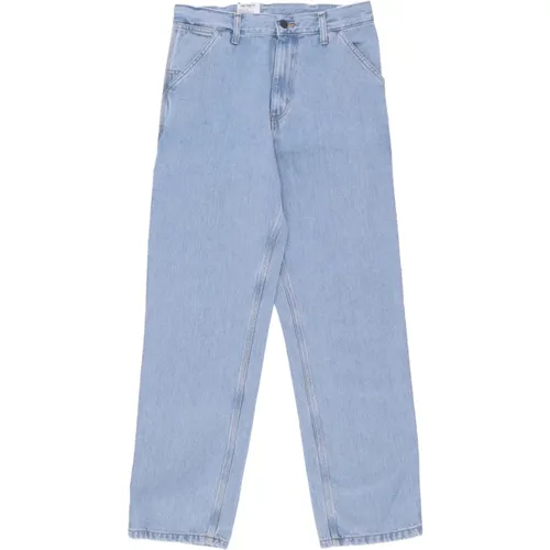 Blaue Heavy Stone Gebleichte Gerades Jeans , Herren, Größe: W36 L32 - Carhartt WIP - Modalova