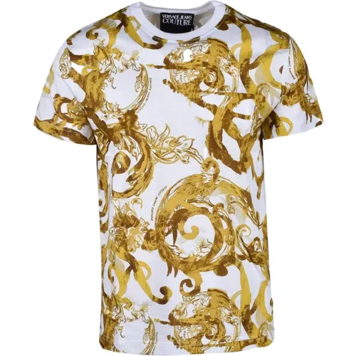 Baumwoll-T-Shirt mit Stilvollem Design , Herren, Größe: XL - Versace Jeans Couture - Modalova