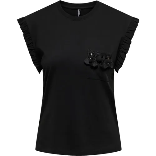 Detailtasche Top Damen T-Shirt , Damen, Größe: M - Only - Modalova