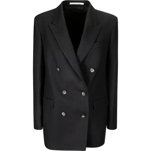 Double-Breasted Flap Pocket Jacket , female, Sizes: M, S, XS, 2XS - Tagliatore - Modalova