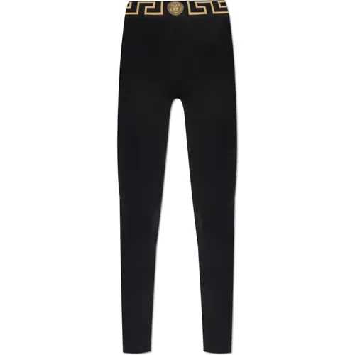 Leggings mit Logo , Damen, Größe: S - Versace - Modalova