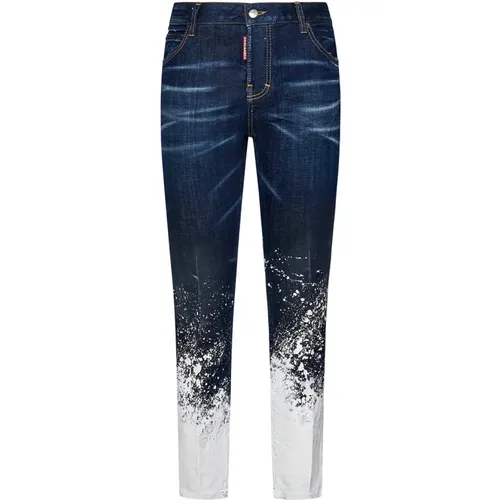 Flare Jeans with Red Logo , female, Sizes: 2XS, S, XS, M - Dsquared2 - Modalova