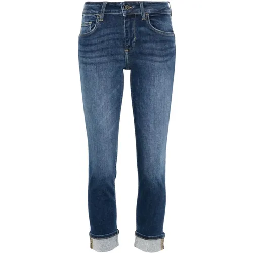 Blaue Skinny Jeans mit Logo-Verzierung , Damen, Größe: W26 - Liu Jo - Modalova