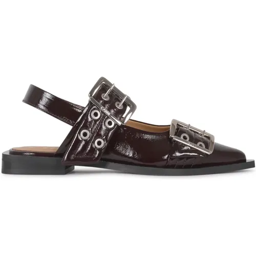 Buckle Ballerina Sandals , female, Sizes: 5 UK, 6 UK, 3 UK, 8 UK, 4 UK, 7 UK - Ganni - Modalova