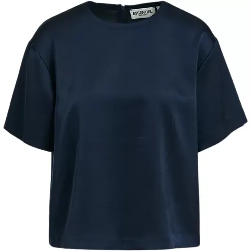 Navy Fennel T-Shirt , female, Sizes: XS, M - Essentiel Antwerp - Modalova