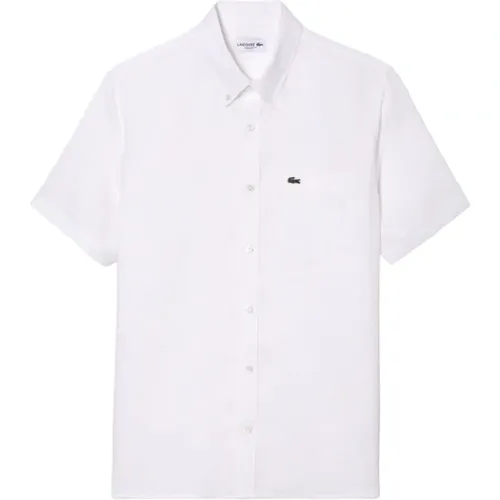 Weißes Leinenhemd für Herren - Lacoste - Modalova