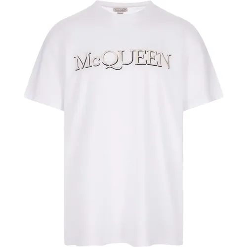 Weiße Baumwoll-T-Shirt Rundhals , Herren, Größe: S - alexander mcqueen - Modalova