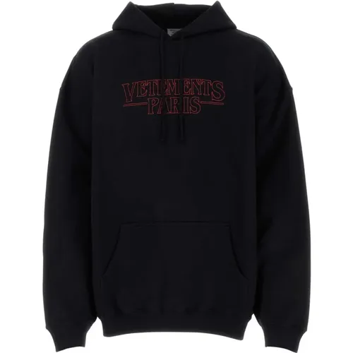 Schwarzer Oversize-Sweatshirt aus Baumwollmischung - Vetements - Modalova