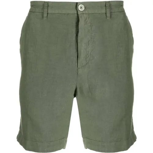 Men's Linen Slim Fit Bermuda Shorts , male, Sizes: L - 120% lino - Modalova
