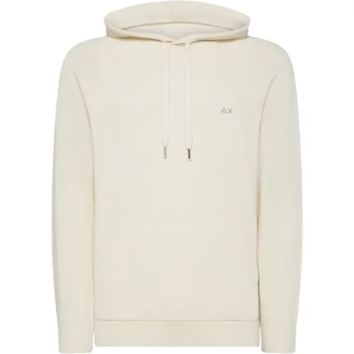 Cream Hooded Sweater Warm White , male, Sizes: XL, L, 2XL - Sun68 - Modalova