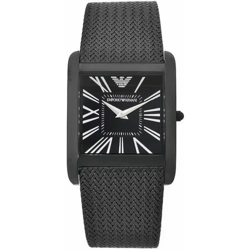 Schwarze Edelstahl Damen Quarzuhr - Emporio Armani - Modalova