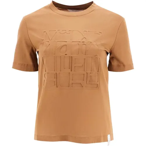 T-Shirt mit bedrucktem Logo , Damen, Größe: S - Max Mara - Modalova