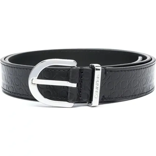 Embossed Leather Belt , female, Sizes: 80 CM, 75 CM - Calvin Klein - Modalova