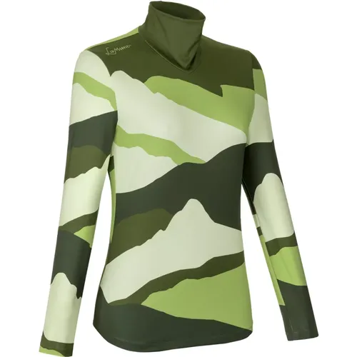 Grünes Blatt Tech Arty Langarmshirt , Damen, Größe: M - LaMunt - Modalova