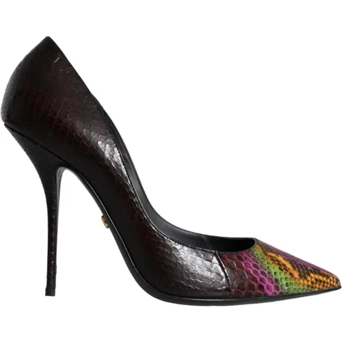 Multicolor Exotische Leder Absatz Pumps Schuhe - Dolce & Gabbana - Modalova