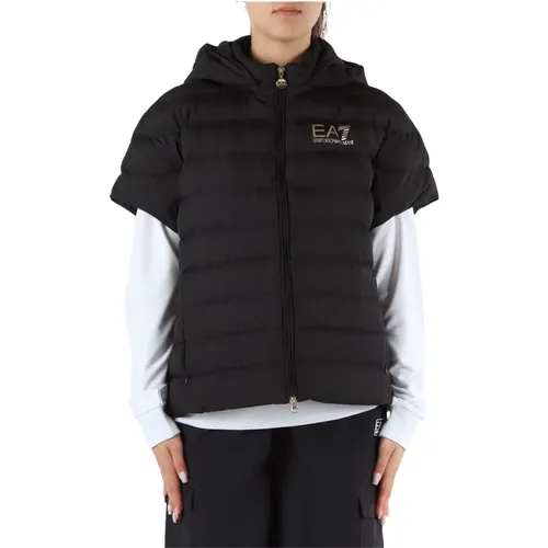 Quilted Padded Short Sleeve Jacket , female, Sizes: S - Emporio Armani EA7 - Modalova