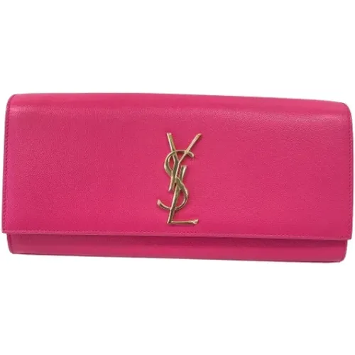 Pre-owned Leather clutches , female, Sizes: ONE SIZE - Yves Saint Laurent Vintage - Modalova