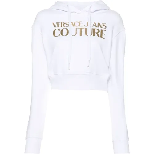 Weiße Kapuzenpullover für Frauen , Damen, Größe: S - Versace Jeans Couture - Modalova