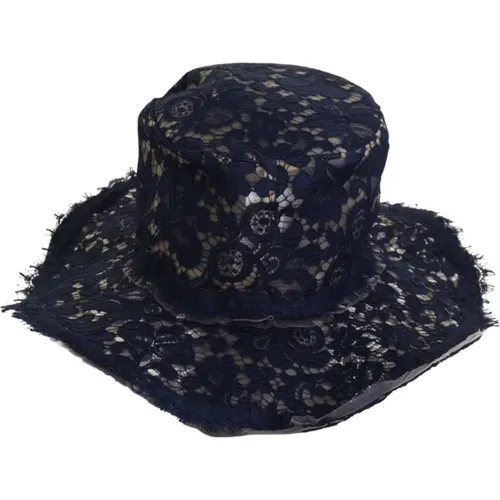 Floral Lace Wide Brim Floppy Hat , female, Sizes: 57 CM - Dolce & Gabbana - Modalova