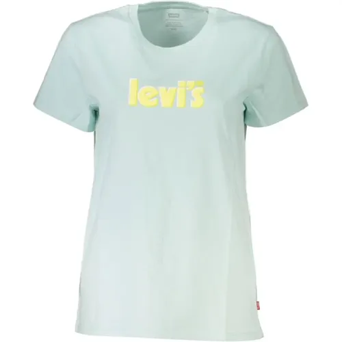 Levi's, Blau Baumwolle Bedrucktes Logo T-Shirt , Damen, Größe: XS - Levis - Modalova