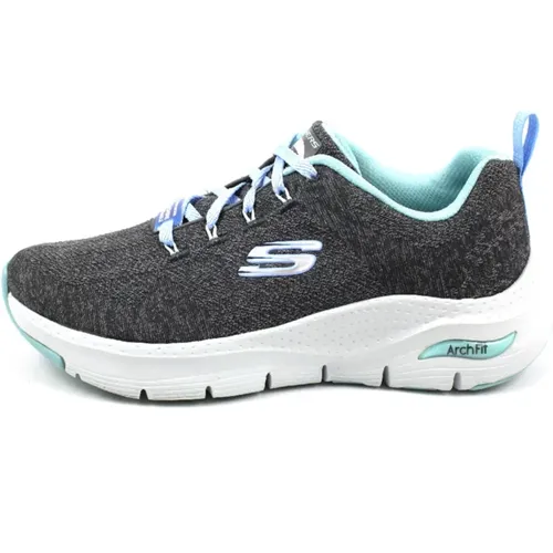 Sportliche Graue Sneakers , Damen, Größe: 37 EU - Skechers - Modalova